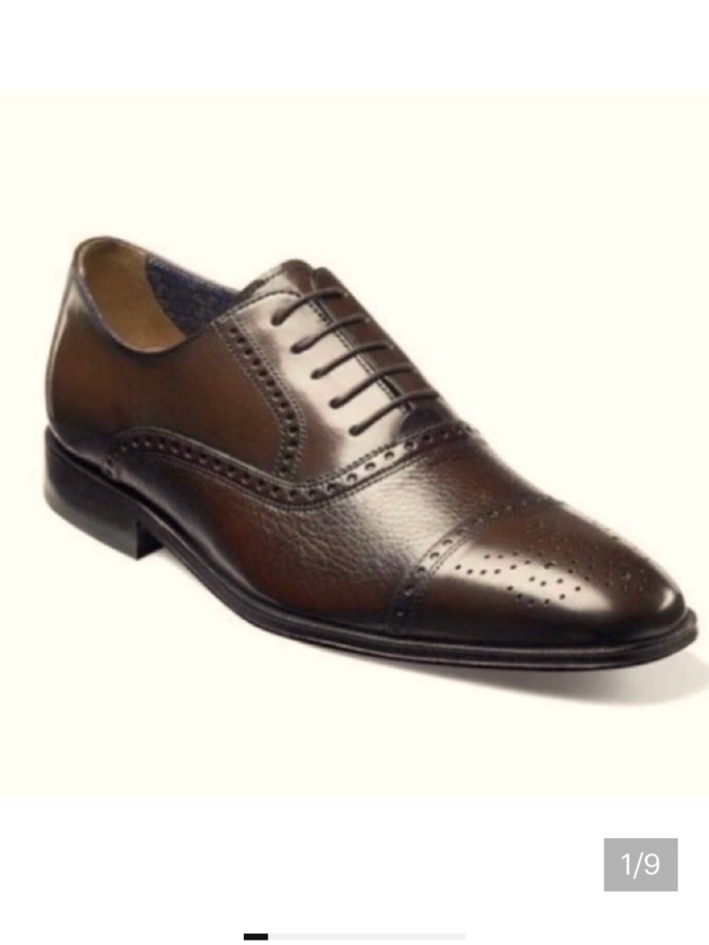 FLORSHEIM Imperial Otavio Brown leather Cap Toe Oxford dress shoe 9.5D USA Made